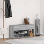 vidaXL lavica na topánky šedá Sonoma 102x30,5x45 cm Engineered Wood – Obrázok 3