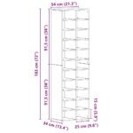 vidaXL Skrinka na topánky Artisan Dub 54x34x183 cm Engineered Wood – Obrázok 10