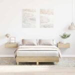 vidaXL Posteľný rám bez matraca dub sonoma 120x200 cm kompozitné drevo