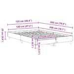 vidaXL Posteľný rám bez matraca betónový sivý 120x200 cm kompoz. drevo – Obrázok 9