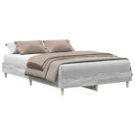 vidaXL Posteľný rám bez matraca sivý sonoma 120x200 cm kompoz. drevo – Obrázok 2