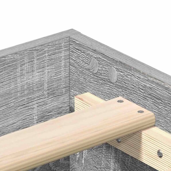 vidaXL Posteľný rám bez matraca sivý sonoma 120x200 cm kompoz. drevo – Obrázok 8