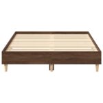 vidaXL Posteľný rám bez matraca hnedý dub 120x200 cm kompozitné drevo – Obrázok 5