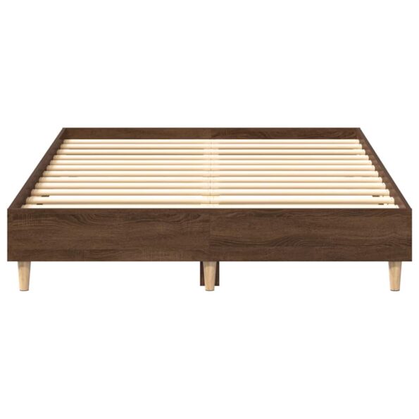 vidaXL Posteľný rám bez matraca hnedý dub 120x200 cm kompozitné drevo – Obrázok 5