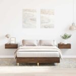 vidaXL Posteľný rám bez matraca hnedý dub 120x200 cm kompozitné drevo