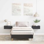 vidaXL Posteľný rám bez matraca čierny 100x200 cm kompozitné drevo