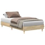vidaXL Posteľný rám bez matraca dub sonoma 100x200 cm kompozitné drevo – Obrázok 2