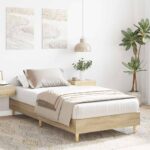 vidaXL Posteľný rám bez matraca dub sonoma 100x200 cm kompozitné drevo – Obrázok 3