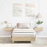 vidaXL Posteľný rám bez matraca dub sonoma 100x200 cm kompozitné drevo