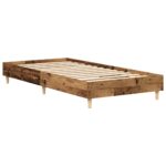 vidaXL Posteľný rám bez matraca staré drevo 100x200cm kompozitné drevo – Obrázok 4