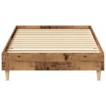 vidaXL Posteľný rám bez matraca staré drevo 100x200cm kompozitné drevo – Obrázok 5