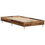 vidaXL Posteľný rám bez matraca staré drevo 100x200cm kompozitné drevo – Obrázok 7