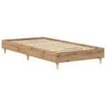 vidaXL Posteľný rám bez matraca dub artisan 100x200cm kompozitné drevo – Obrázok 7