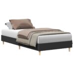 vidaXL Posteľný rám bez matraca čierny 90x200 cm kompozitné drevo – Obrázok 2