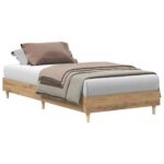 vidaXL Posteľný rám bez matraca dub artisan 90x200 cm kompozitné drevo – Obrázok 2