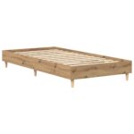 vidaXL Posteľný rám bez matraca dub artisan 90x200 cm kompozitné drevo – Obrázok 7