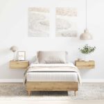 vidaXL Posteľný rám bez matraca dub artisan 90x200 cm kompozitné drevo
