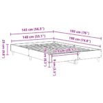 vidaXL Posteľný rám bez matraca čierny 140x190 cm kompozitné drevo – Obrázok 10