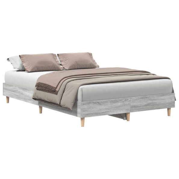 vidaXL Posteľný rám bez matraca sivý dub sonoma 140x190 cm – Obrázok 2