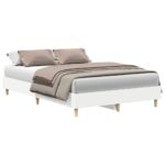 vidaXL Posteľný rám bez matraca biely 135x190 cm kompozitné drevo – Obrázok 2