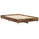 vidaXL Posteľný rám bez matraca dymový dub 135x190 cm kompozitné drevo – Obrázok 4