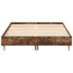 vidaXL Posteľný rám bez matraca dymový dub 135x190 cm kompozitné drevo – Obrázok 5