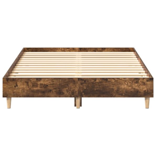 vidaXL Posteľný rám bez matraca dymový dub 135x190 cm kompozitné drevo – Obrázok 5