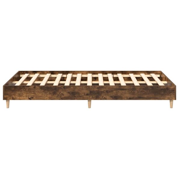 vidaXL Posteľný rám bez matraca dymový dub 135x190 cm kompozitné drevo – Obrázok 6