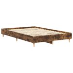 vidaXL Posteľný rám bez matraca dymový dub 135x190 cm kompozitné drevo – Obrázok 7