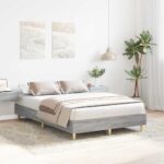 vidaXL Posteľný rám bez matraca sivý dub sonoma 135x190 cm – Obrázok 3