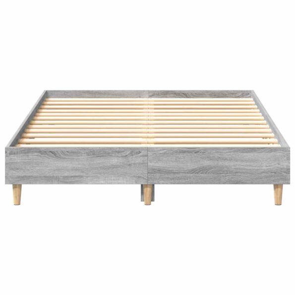 vidaXL Posteľný rám bez matraca sivý dub sonoma 135x190 cm – Obrázok 5