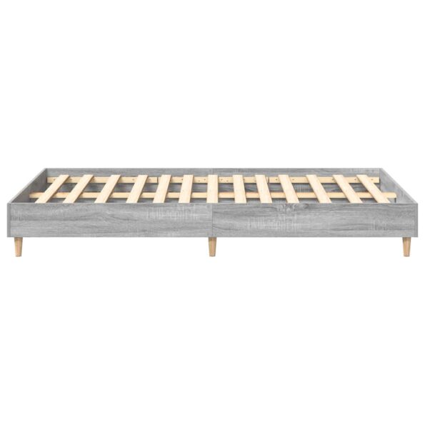 vidaXL Posteľný rám bez matraca sivý dub sonoma 135x190 cm – Obrázok 6