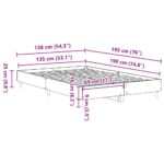 vidaXL Posteľný rám bez matraca sivý dub sonoma 135x190 cm – Obrázok 10