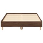 vidaXL Posteľný rám bez matraca hnedý dub 135x190 cm kompozitné drevo – Obrázok 5