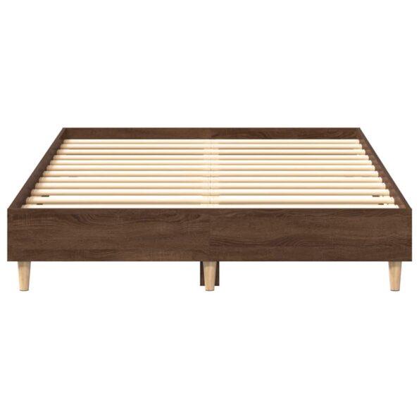 vidaXL Posteľný rám bez matraca hnedý dub 135x190 cm kompozitné drevo – Obrázok 5