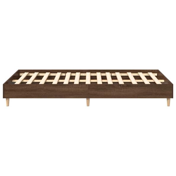 vidaXL Posteľný rám bez matraca hnedý dub 135x190 cm kompozitné drevo – Obrázok 6