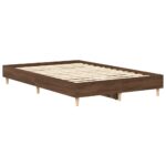 vidaXL Posteľný rám bez matraca hnedý dub 135x190 cm kompozitné drevo – Obrázok 7
