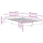 vidaXL Posteľný rám bez matraca hnedý dub 135x190 cm kompozitné drevo – Obrázok 10