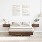 vidaXL Posteľný rám bez matraca hnedý dub 135x190 cm kompozitné drevo