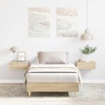 vidaXL Posteľný rám bez matraca dub sonoma 75x190 cm kompozitné drevo