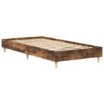 vidaXL Posteľný rám bez matraca dymový dub 75x190 cm kompozitné drevo – Obrázok 4