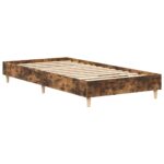 vidaXL Posteľný rám bez matraca dymový dub 75x190 cm kompozitné drevo – Obrázok 7