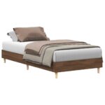 vidaXL Posteľný rám bez matraca hnedý dub 75x190 cm kompozitné drevo – Obrázok 2