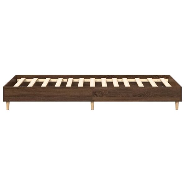 vidaXL Posteľný rám bez matraca hnedý dub 75x190 cm kompozitné drevo – Obrázok 6