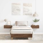 vidaXL Posteľný rám bez matraca hnedý dub 75x190 cm kompozitné drevo