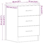 vidaXL Nočná skrinka Old Wood 38x35x55 cm Engineered Wood – Obrázok 12