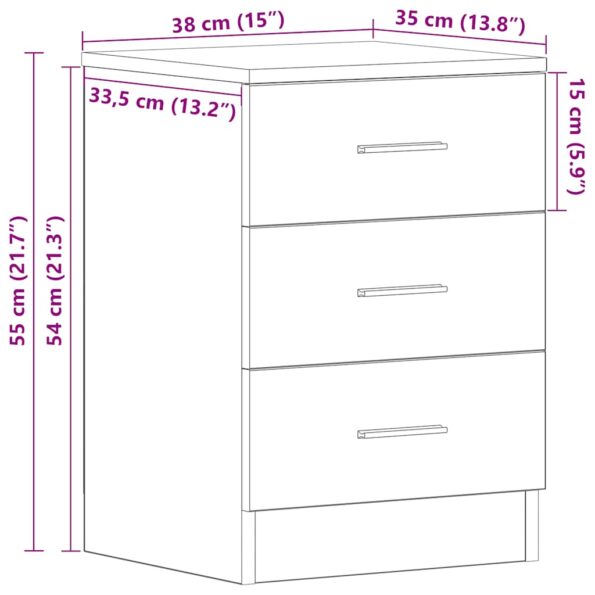 vidaXL Nočná skrinka Old Wood 38x35x55 cm Engineered Wood – Obrázok 12