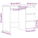 vidaXL Stôl Old Wood 90x45x76 cm Engineered Wood – Obrázok 12