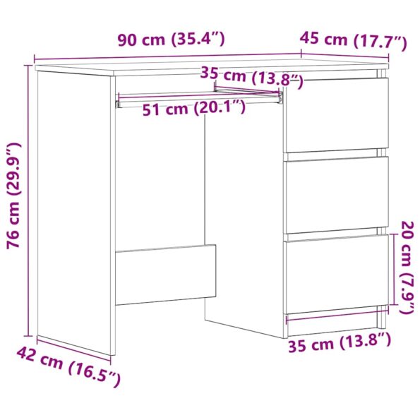 vidaXL Stôl Artisan Dub 90x45x76 cm Konštruktérske drevo – Obrázok 12