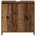 vidaXL Skrinka na umývadlo staré drevo 60x33x60 cm kompozitné drevo – Obrázok 5